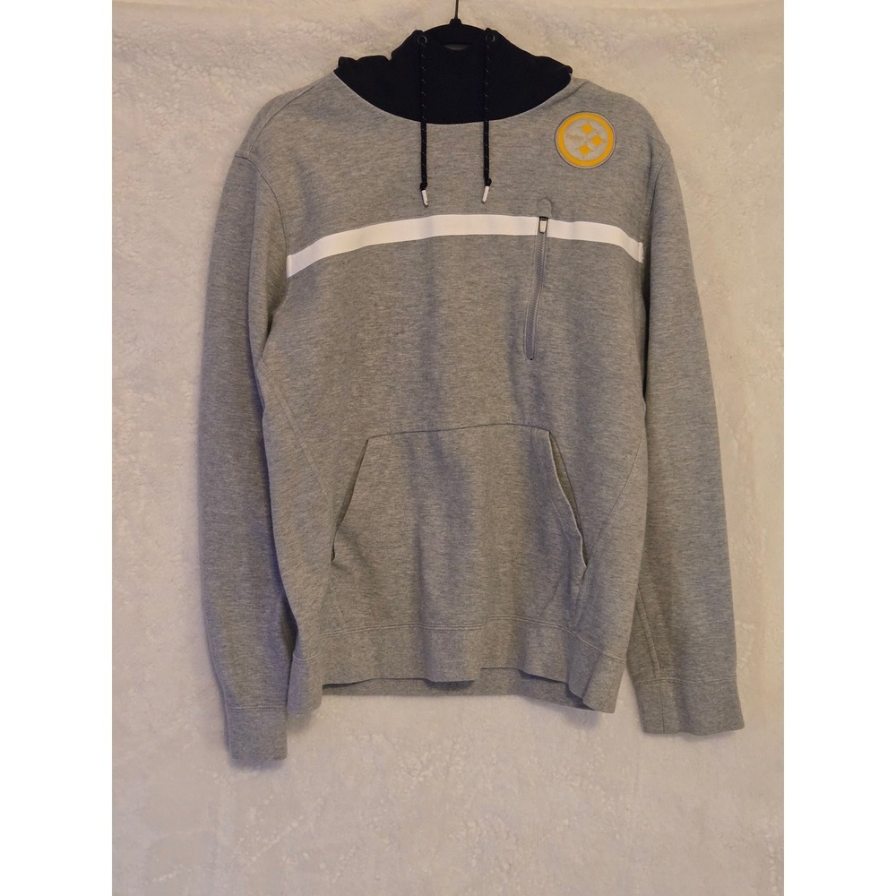 Nike Pittsburgh Steelers Men's Large Hoodie Gray White Stripe Logo NFL Team